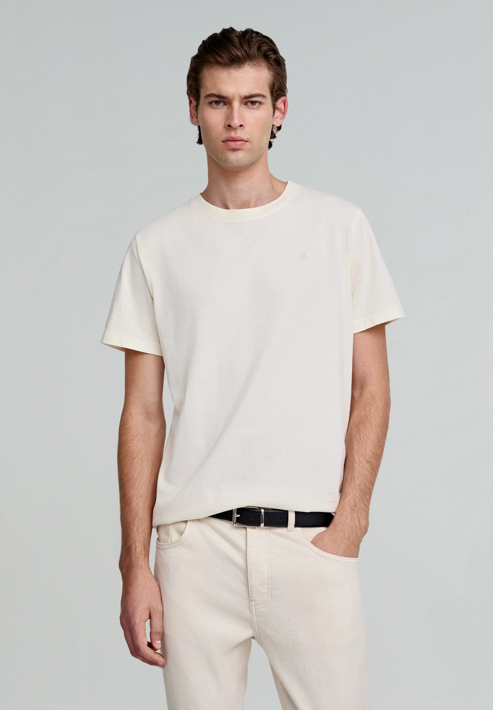 BASIC COTTON SKULL T-SHIRT