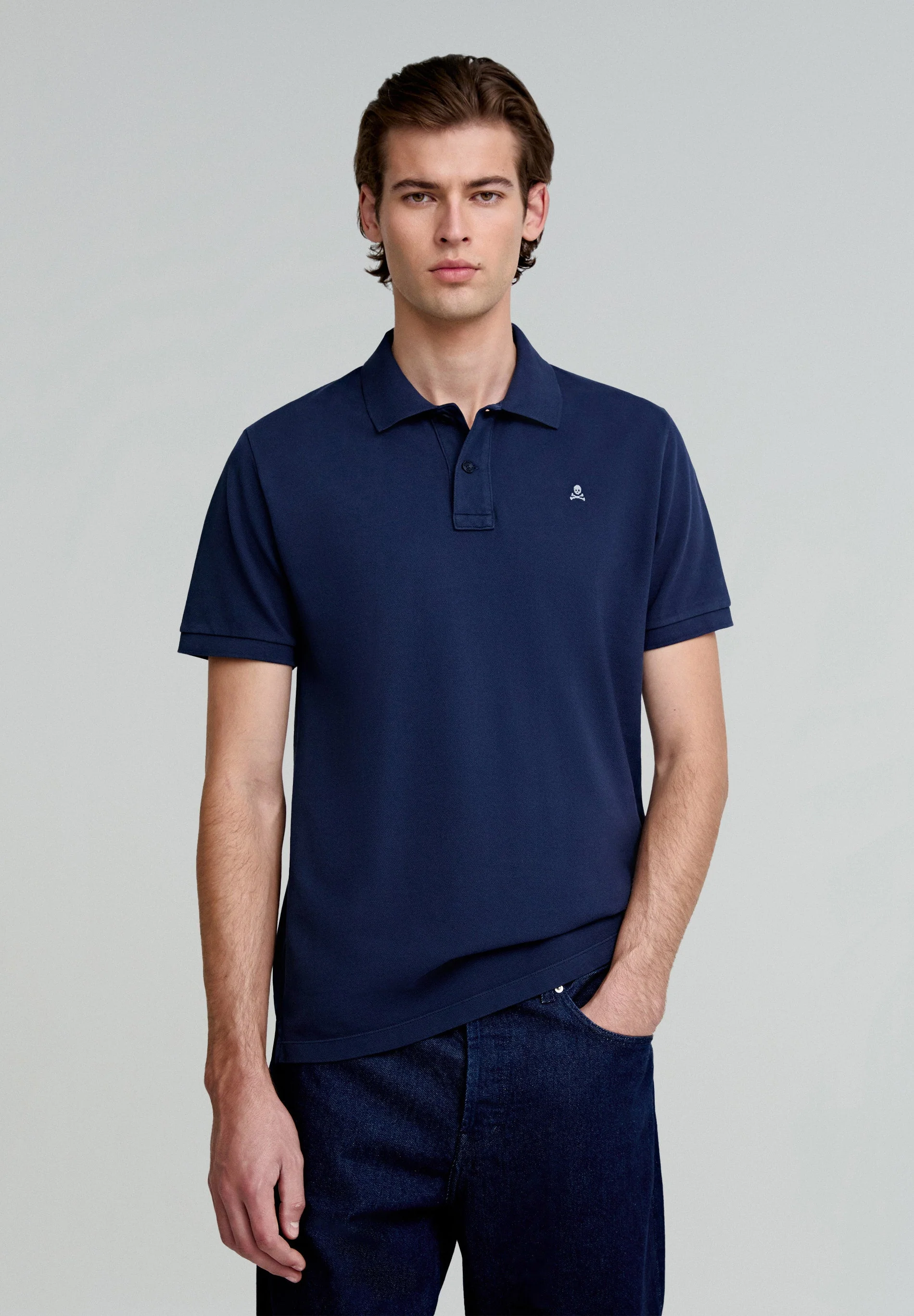 BASIC POLO SHIRT WITH CONTRAST SKULL