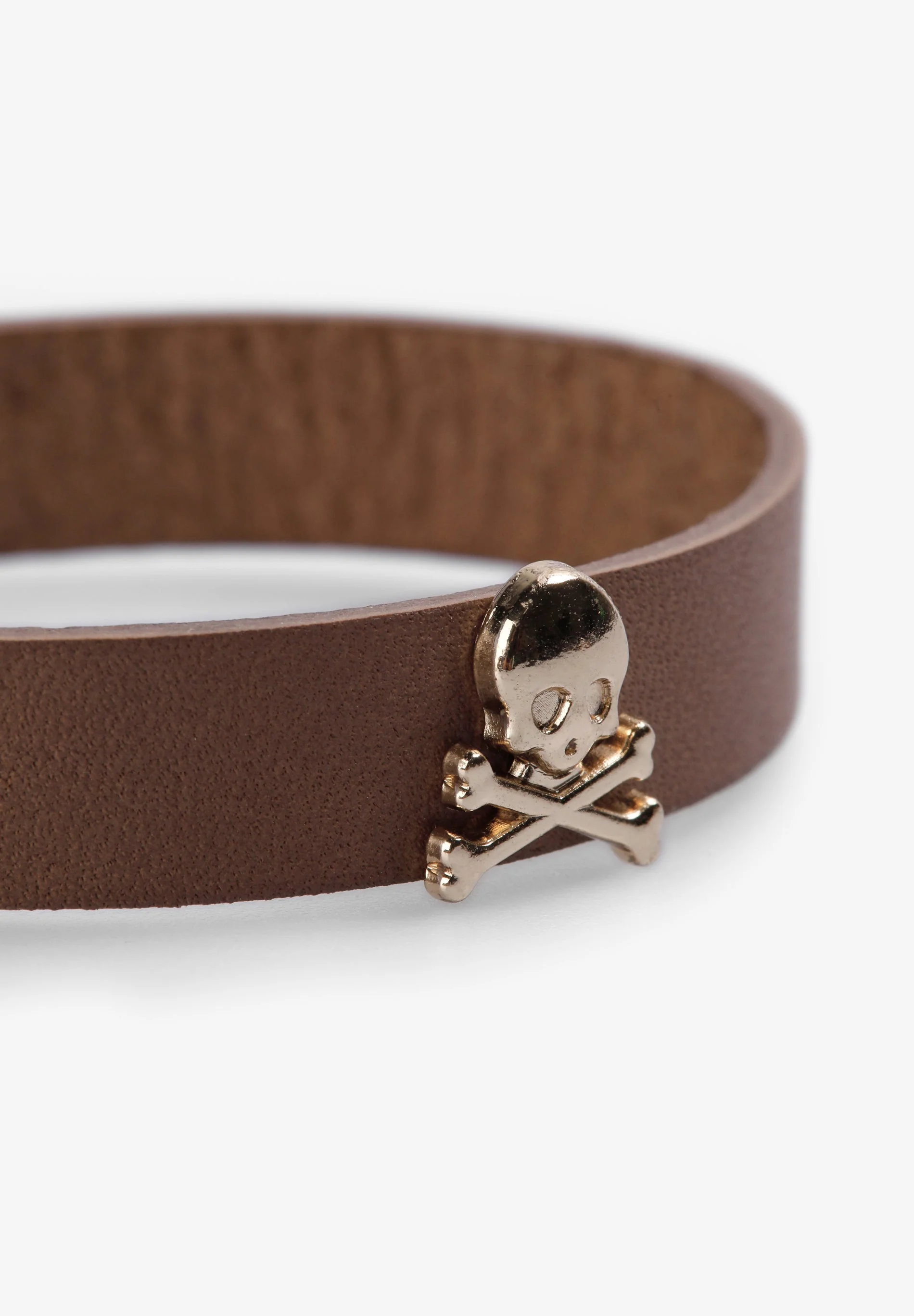 LEATHER BRACELET WITH SKULLS - Image 2