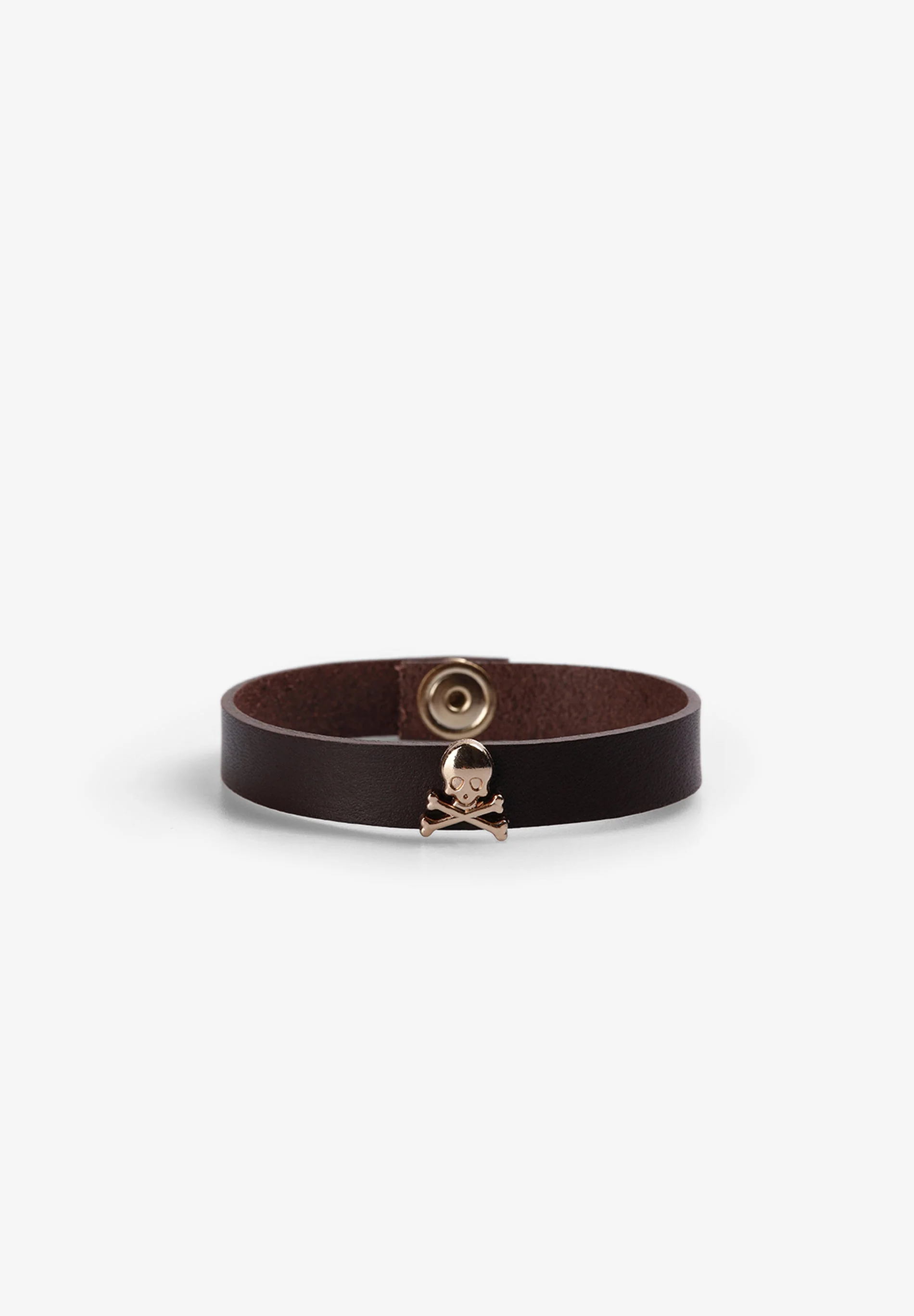 LEATHER BRACELET WITH SKULLS