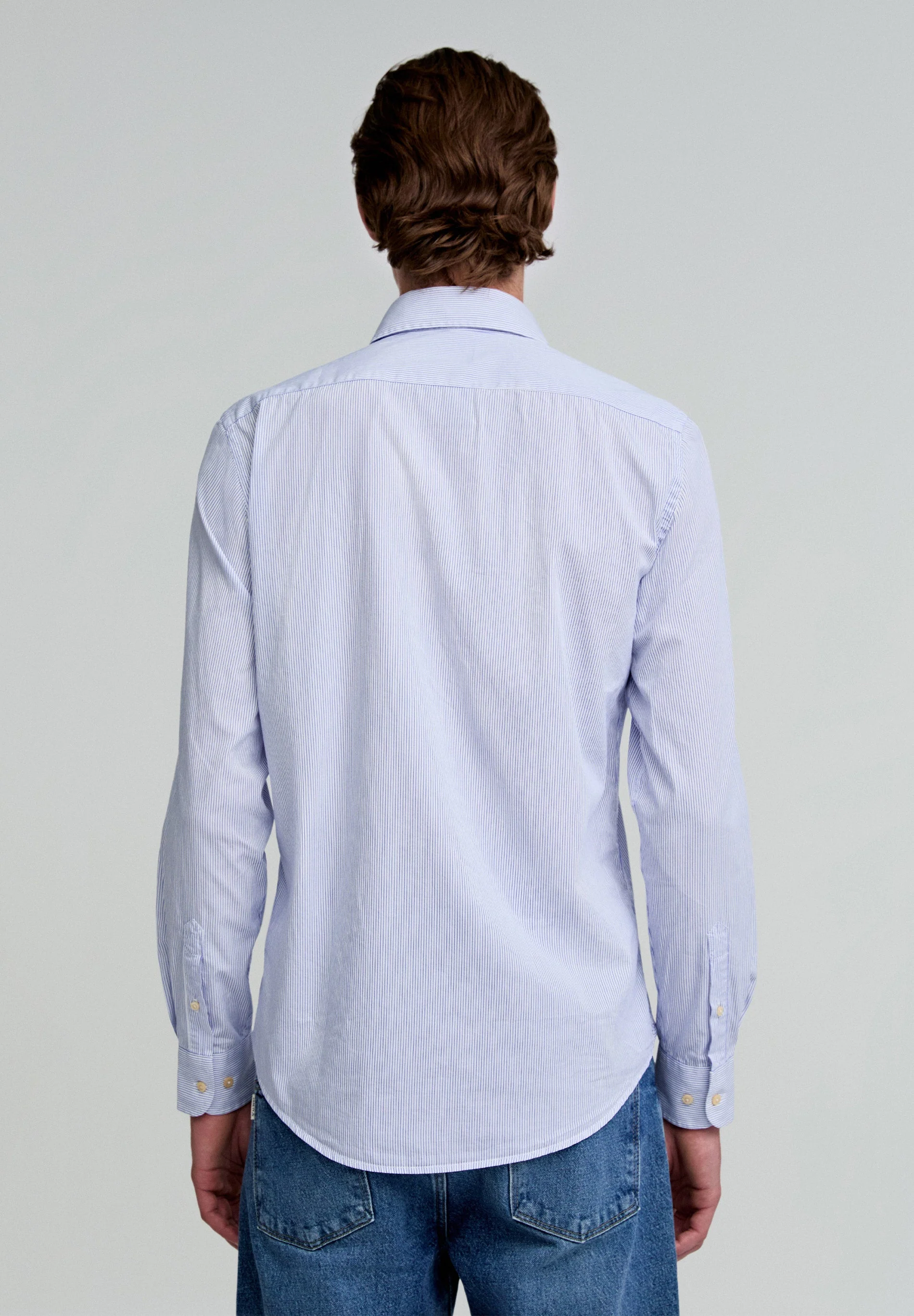 CONTRAST SKULL STRIPED FORMAL SHIRT - Image 5