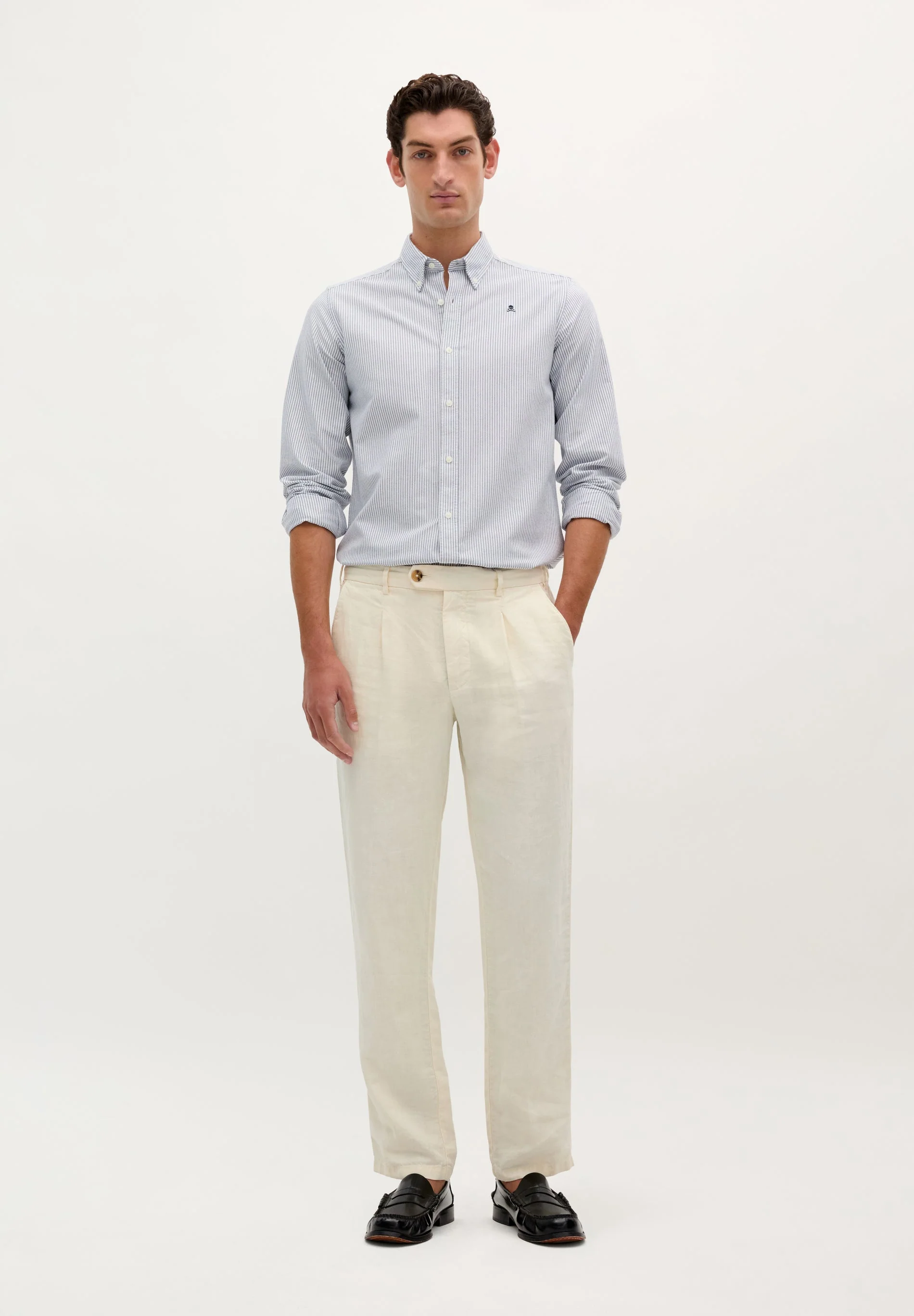 OXFORD SHIRT WITH CONTRAST SKULL PRINT - Image 6