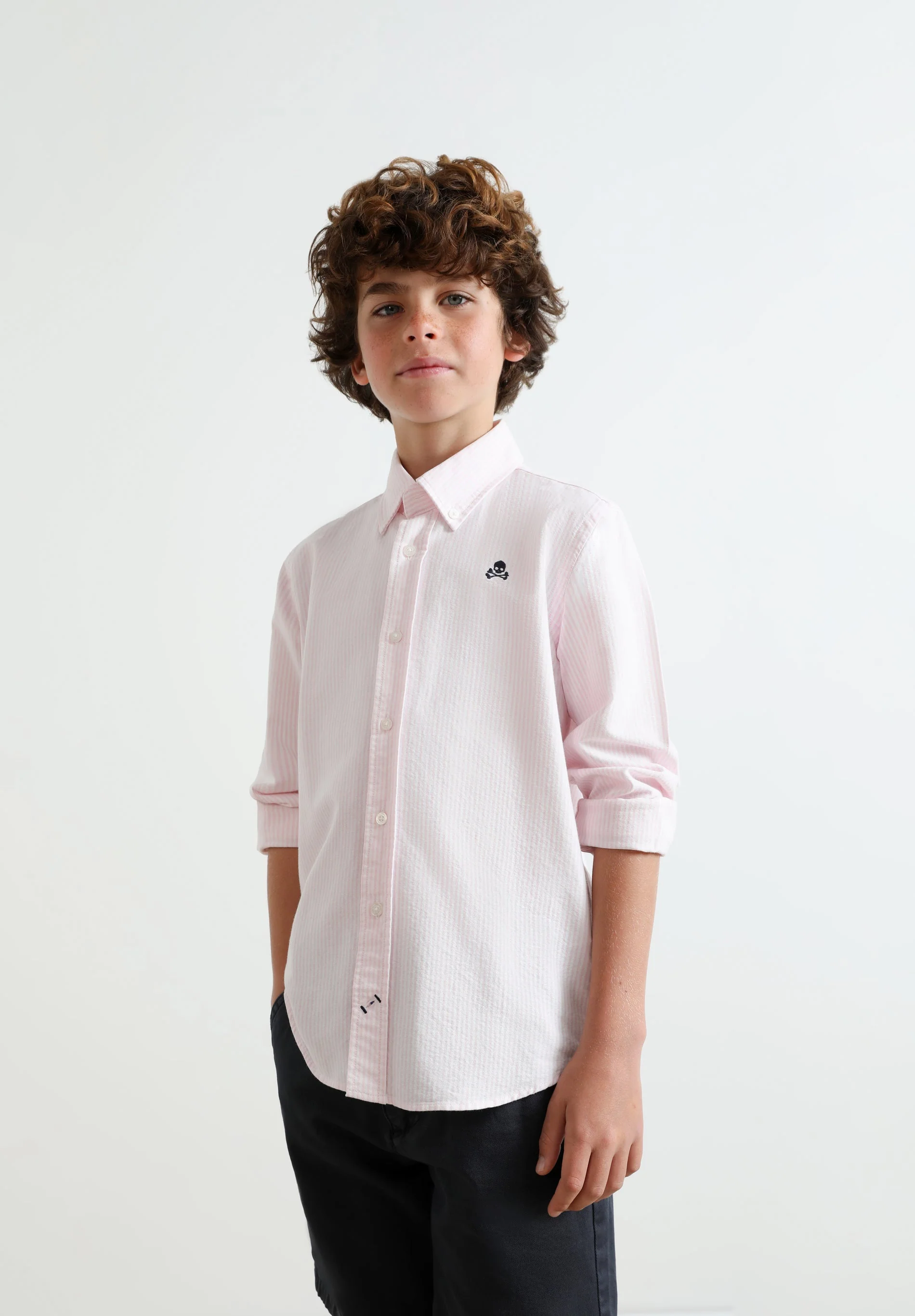 STRIPED SHIRT WITH CONTRAST SKULL - Image 2