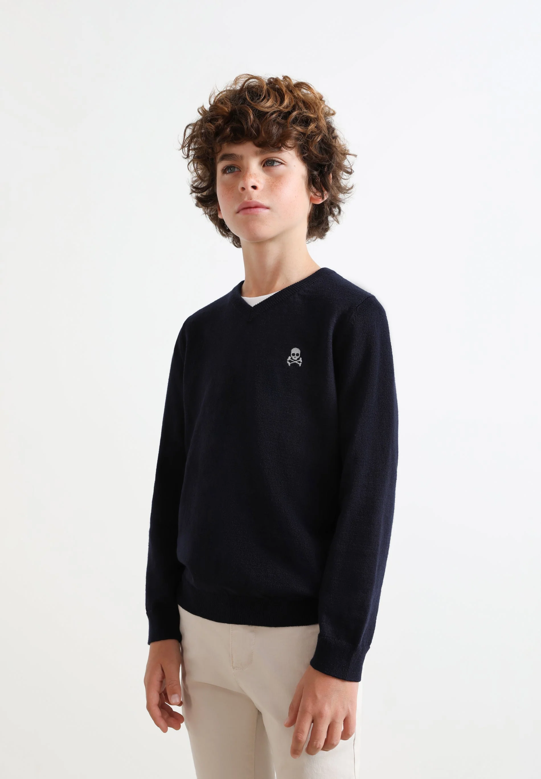 BASIC COTTON EMBROIDERED SWEATER - Image 3