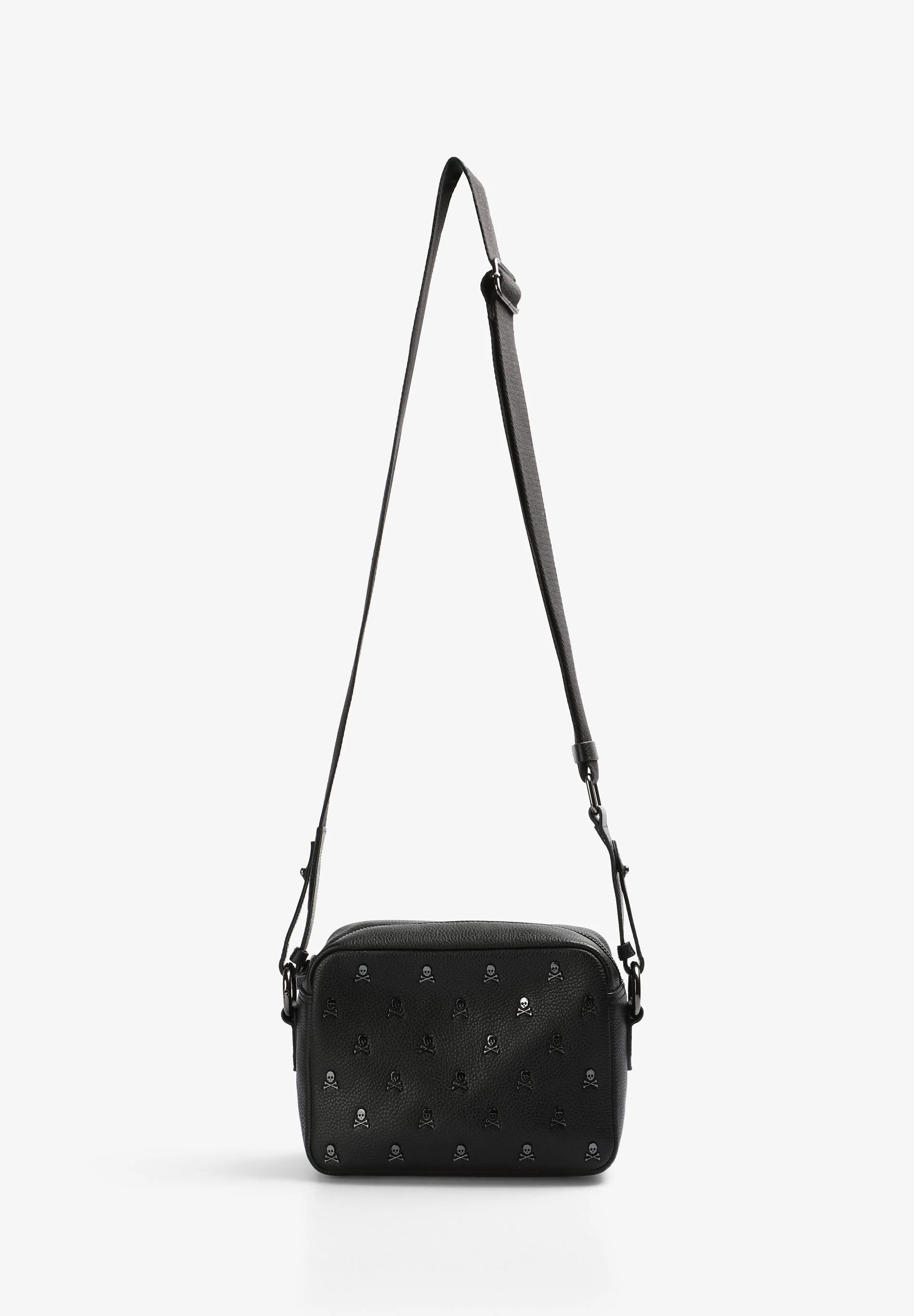 LEATHER CROSSBODY BAG WITH ALL-OVER SKULL PRINT - Image 2