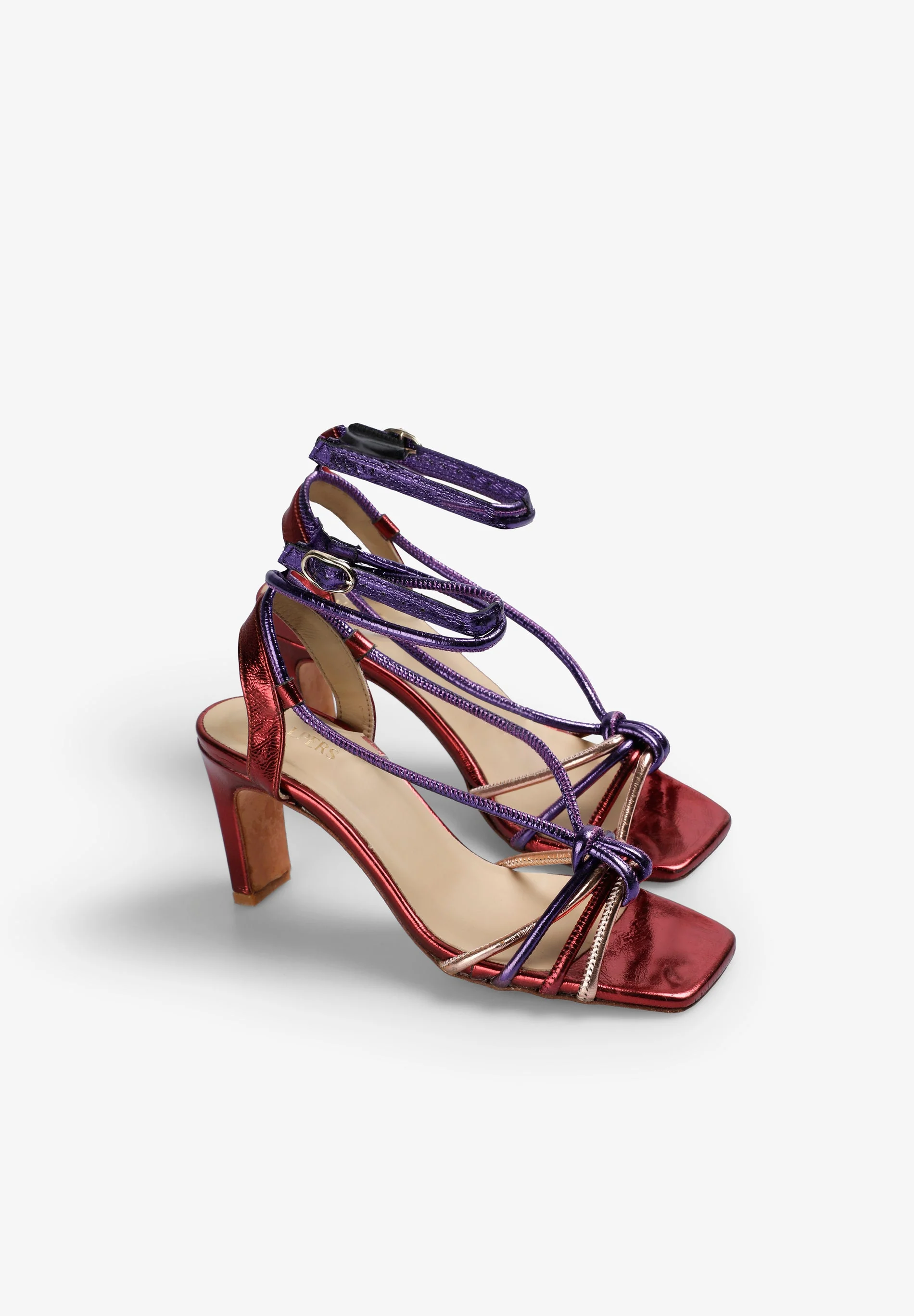 MULTICOLOURED KNOT HEELED SANDALS - Image 2