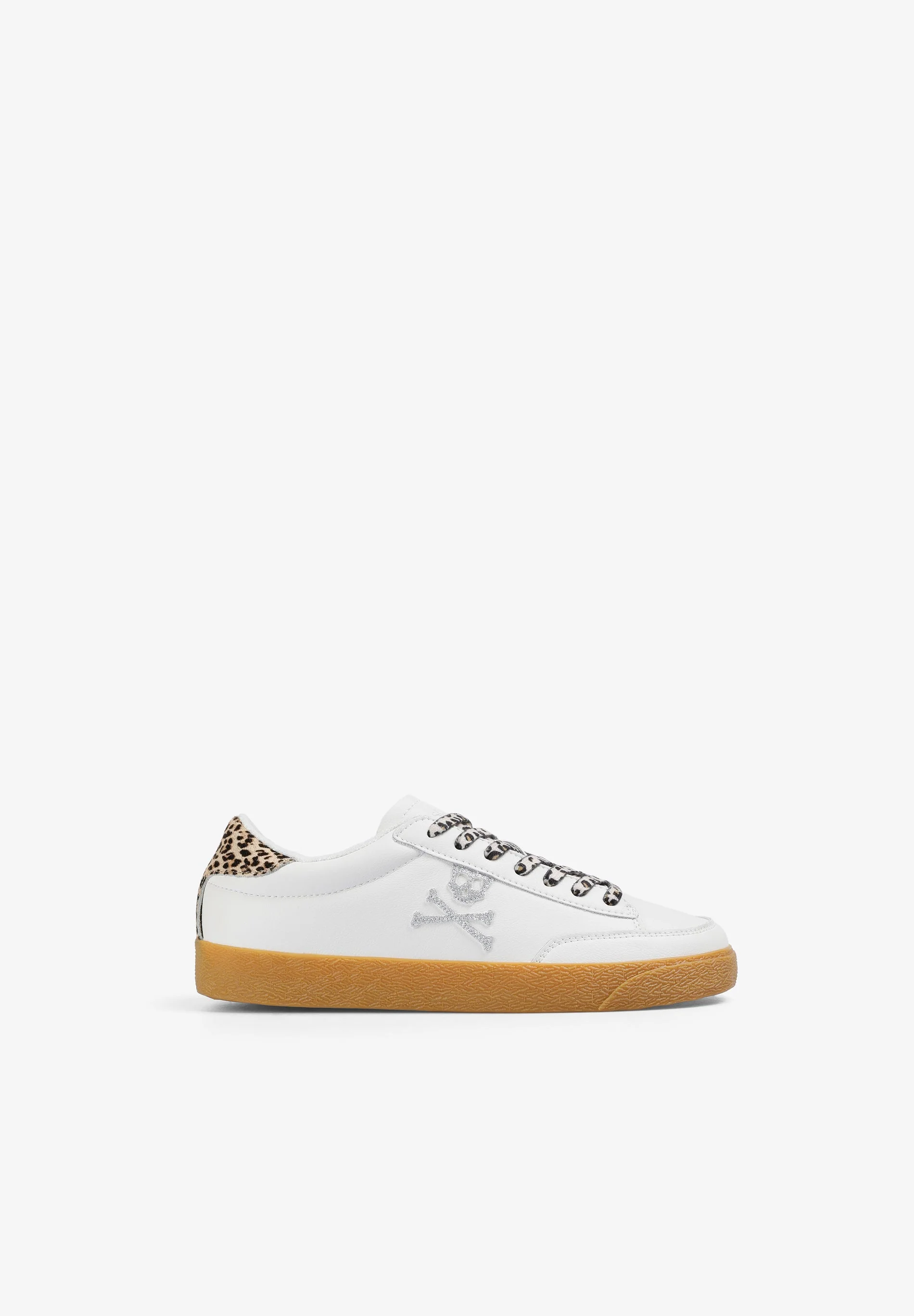 SKULL SNEAKERS WITH ANIMAL PRINT