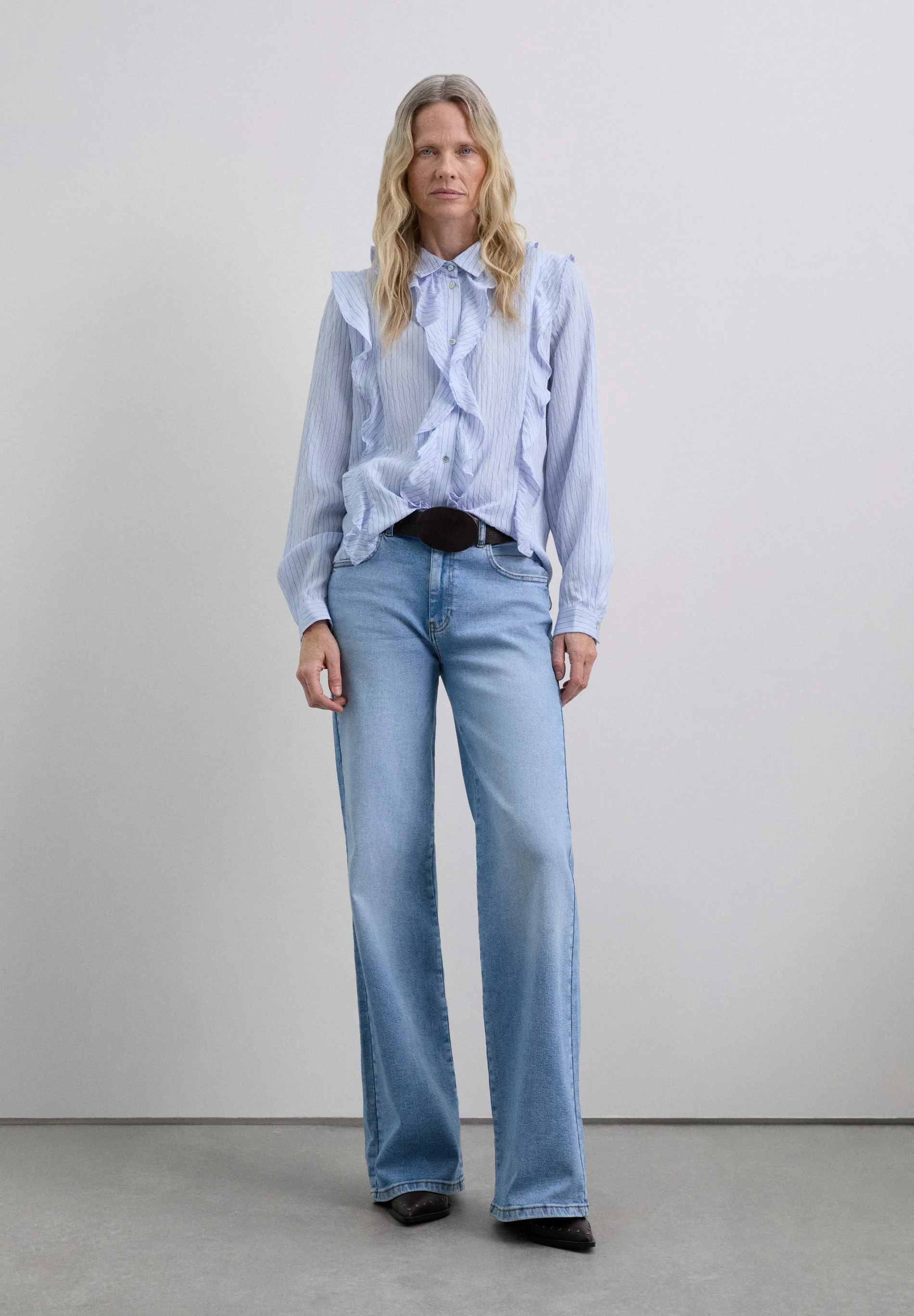 PINSTRIPE SHIRT WITH RUFFLES - Image 2