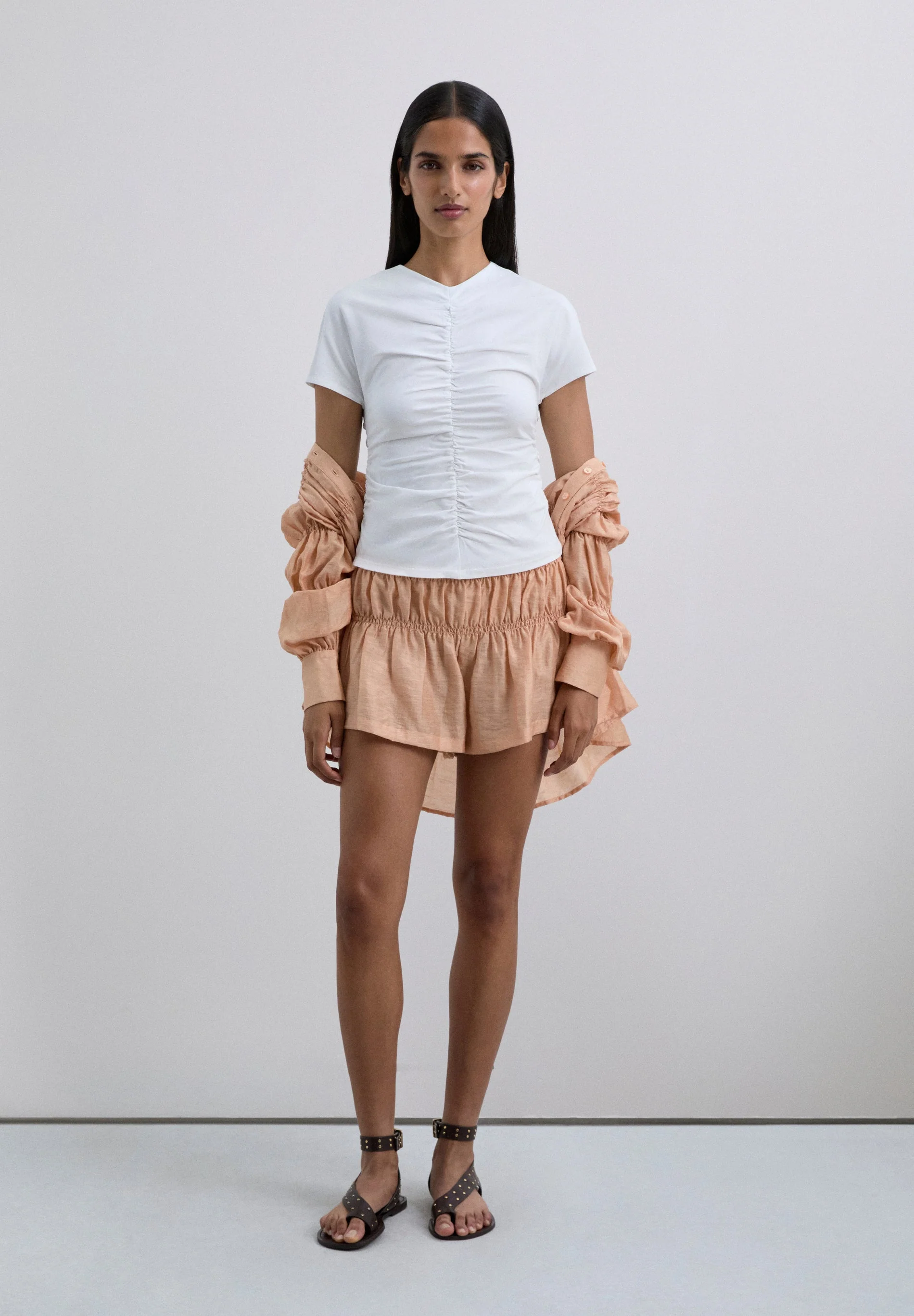 T-SHIRT WITH GATHERED DETAIL