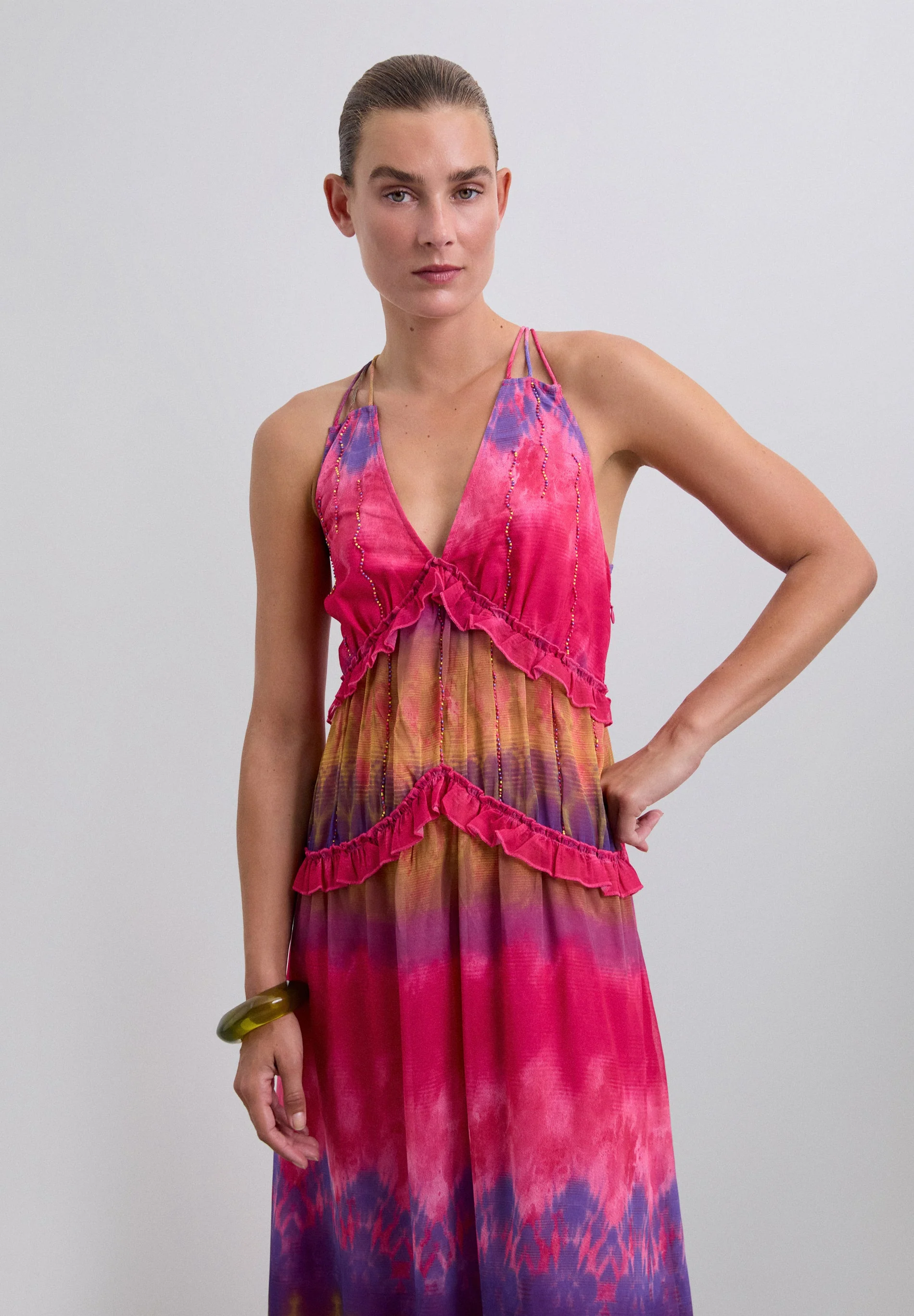 LONG TIE DYE DRESS - Image 2