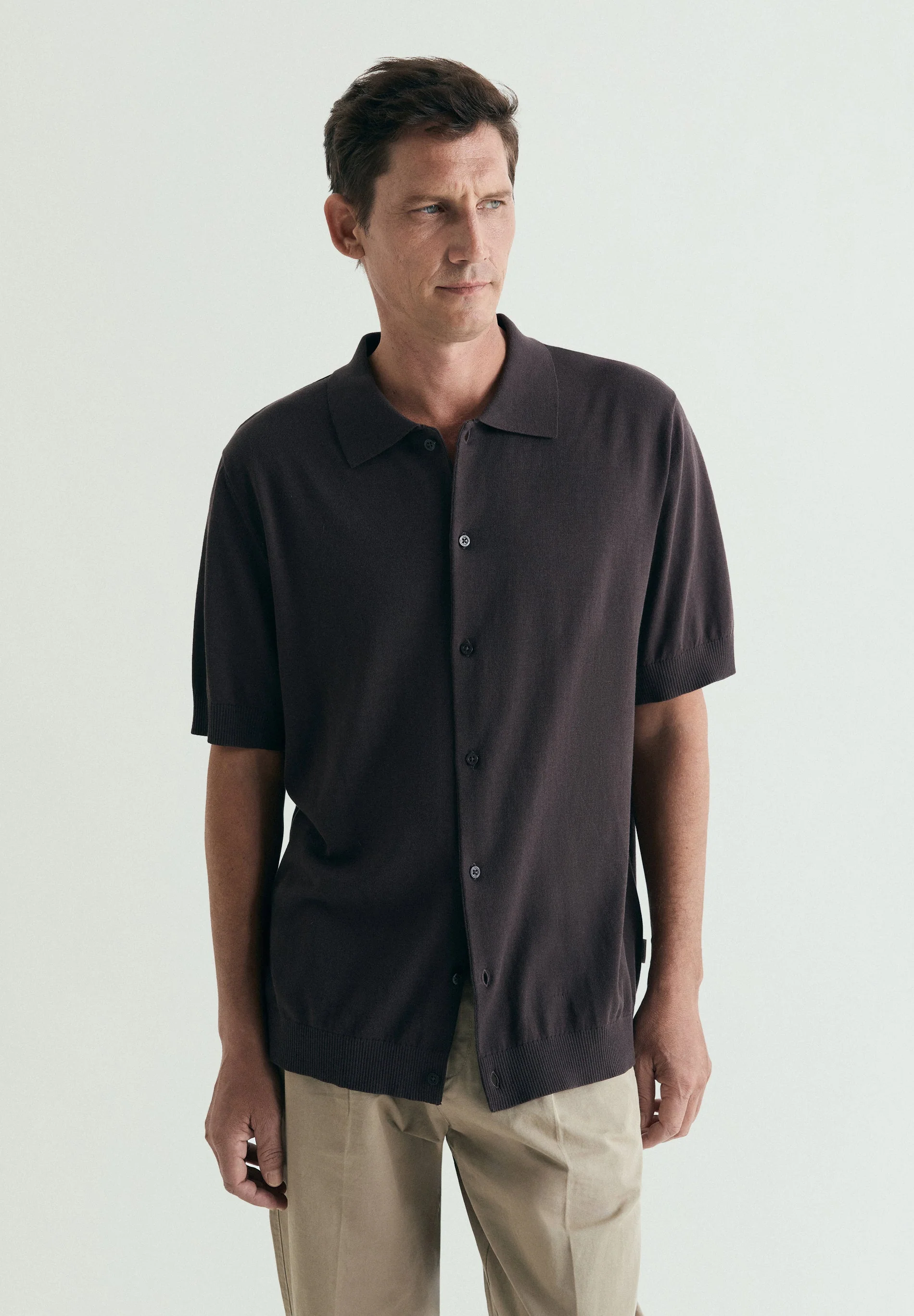 FINE KNIT POLO SHIRT WITH BUTTONS - Image 4