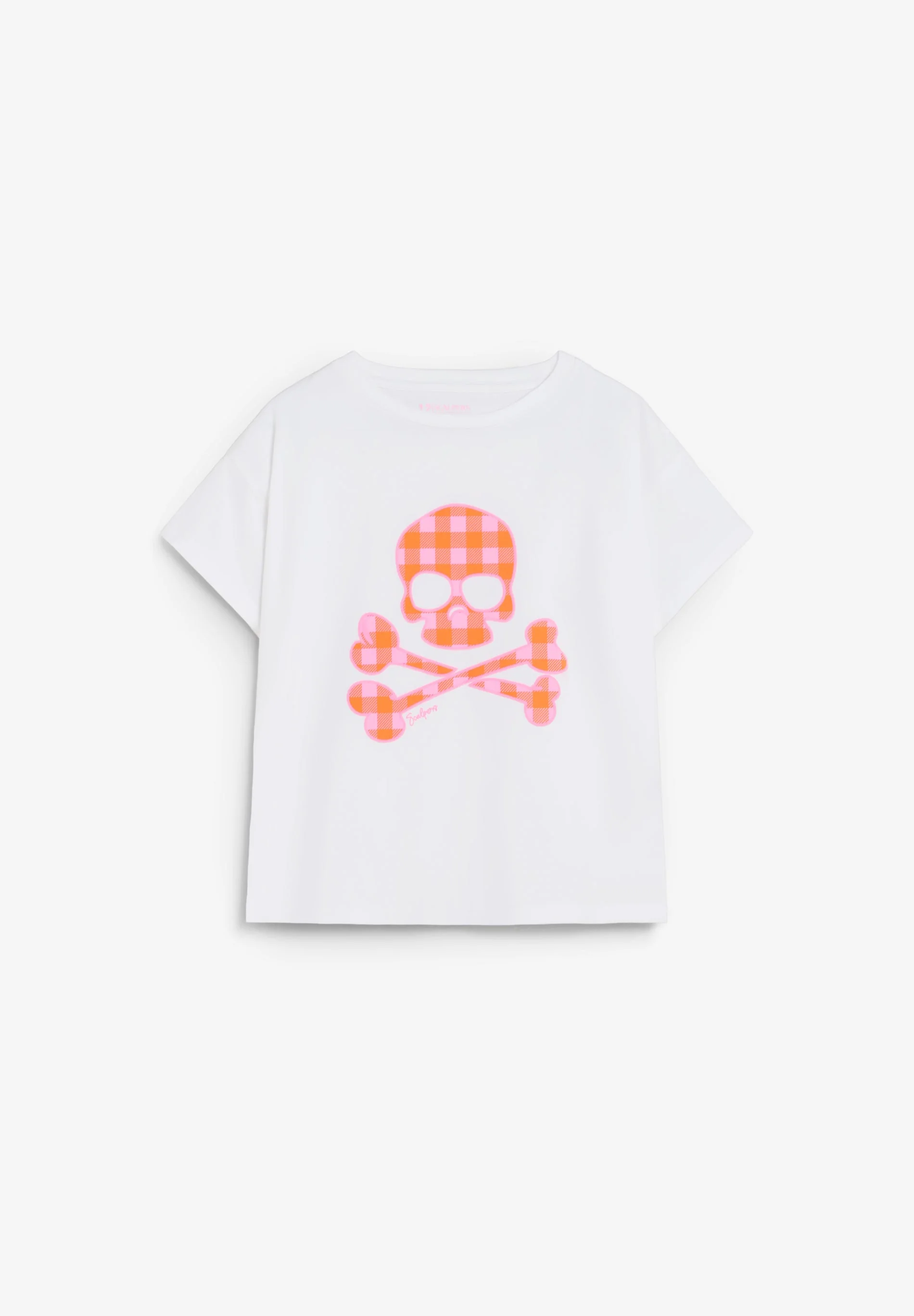 GINGHAM SKULL T-SHIRT