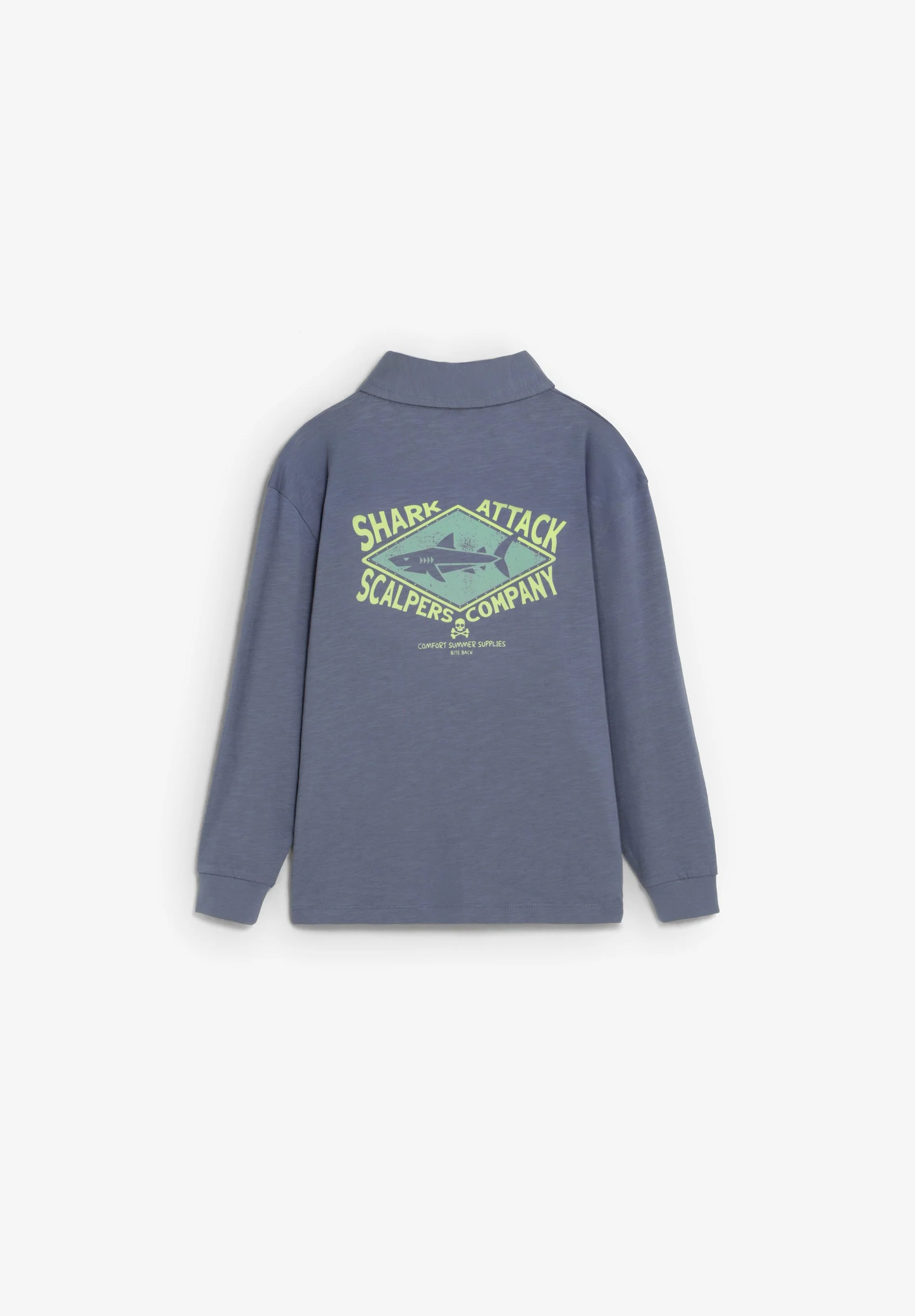 LONG SLEEVE POLO SHIRT WITH CONTRAST PRINT