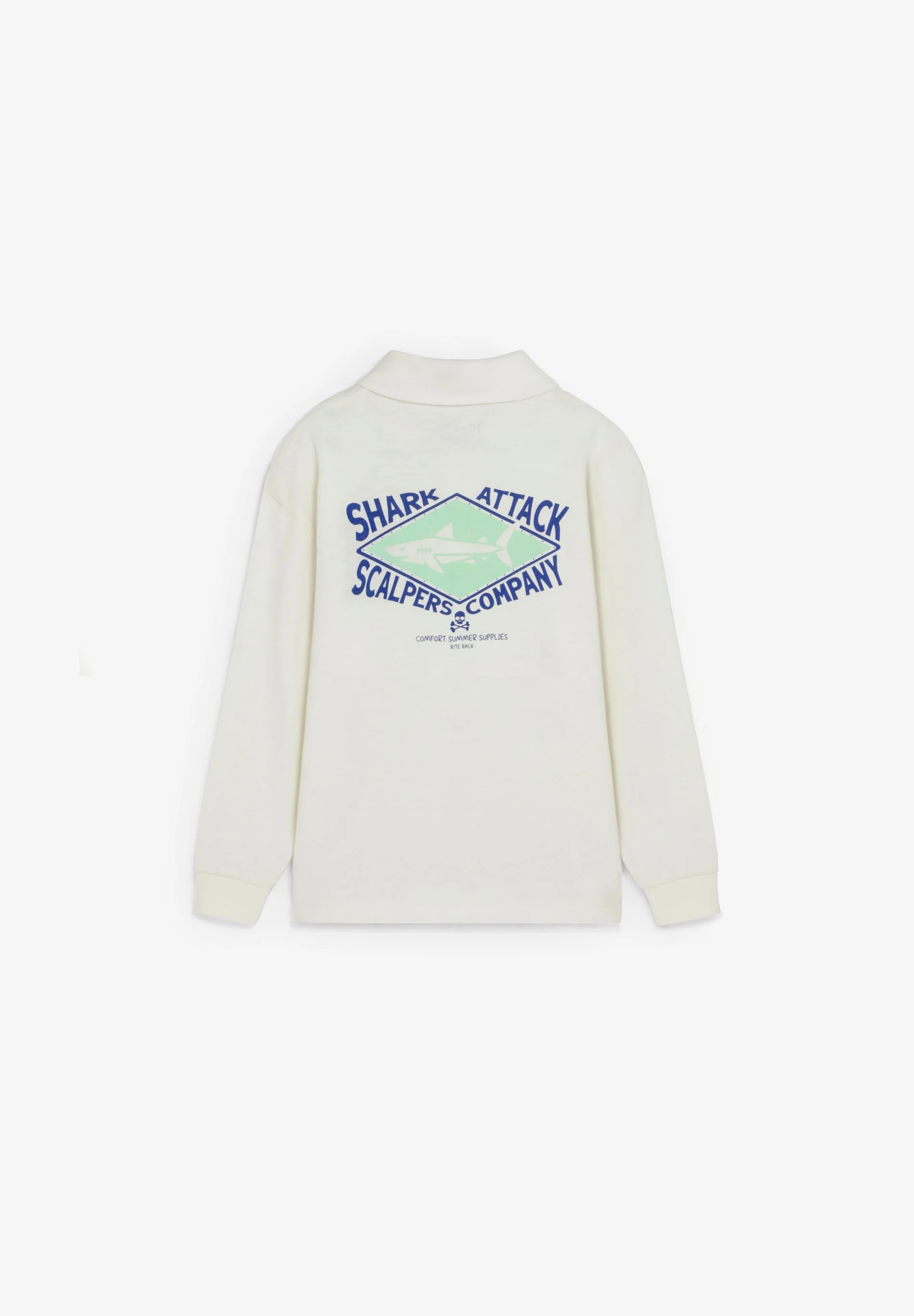 LONG SLEEVE POLO SHIRT WITH CONTRAST PRINT