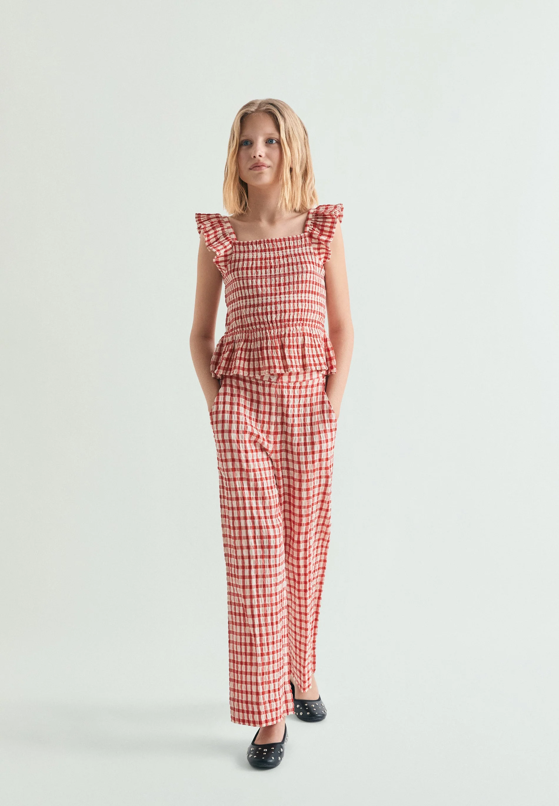 SMOCKED GINGHAM TOP - Image 3