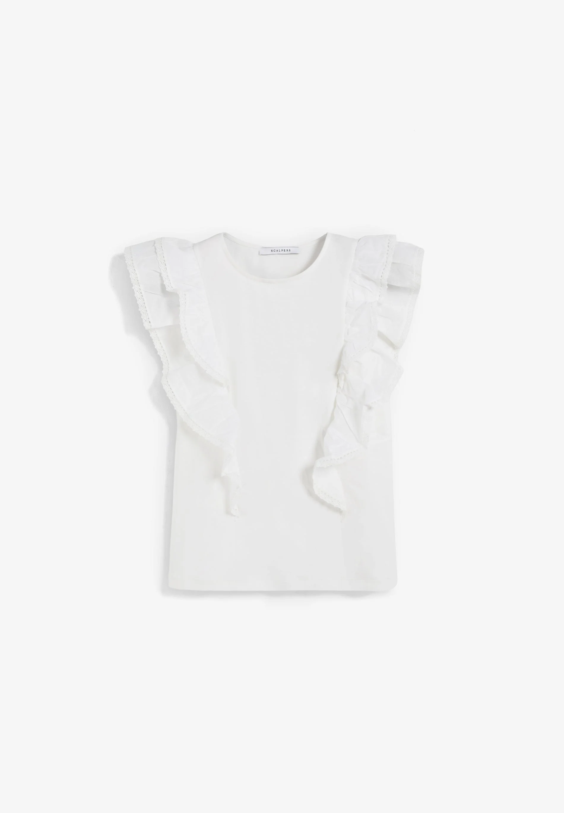 COTTON RUFFLES T-SHIRT