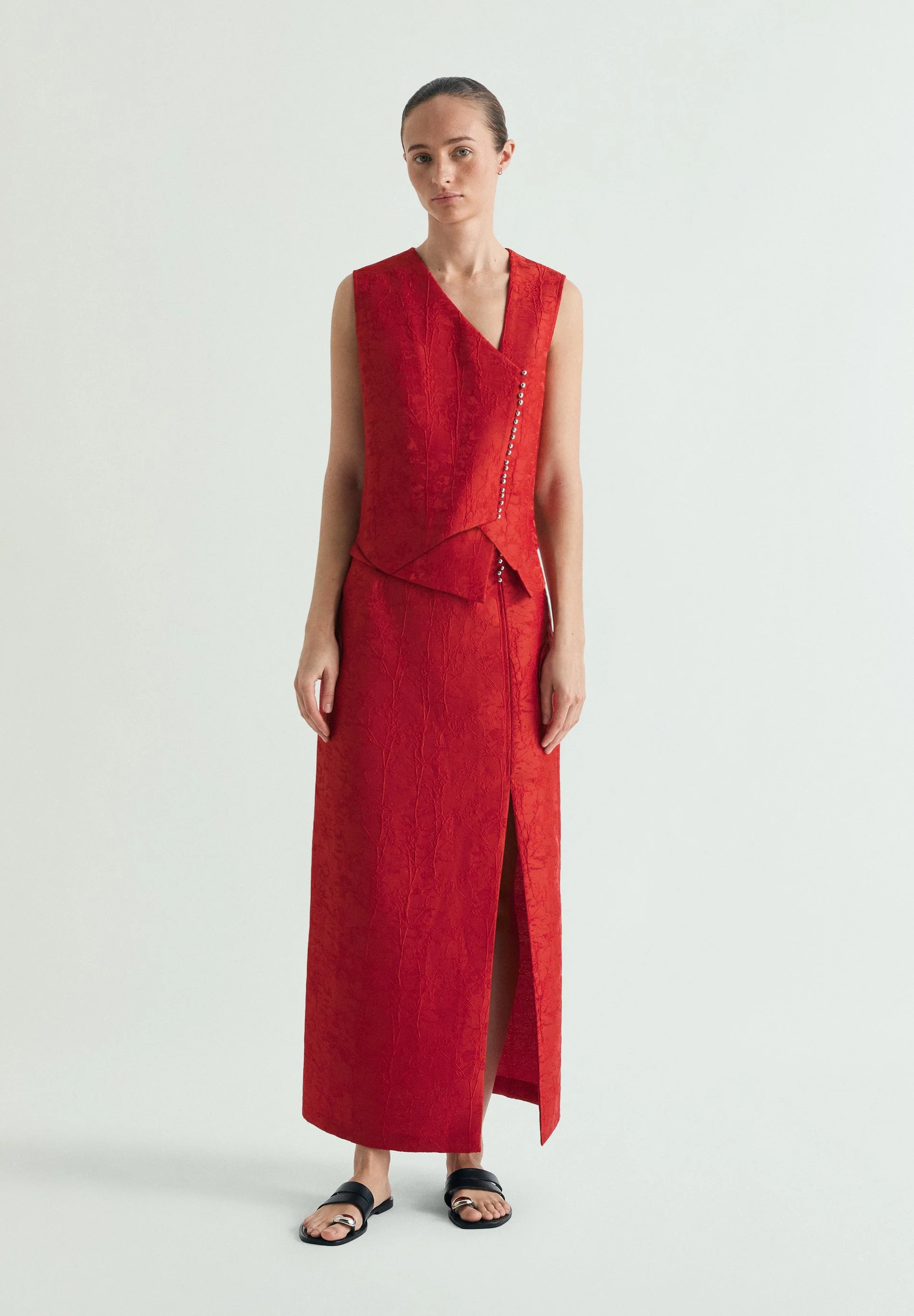 ASYMMETRIC BROCADE WAISTCOAT - Image 3