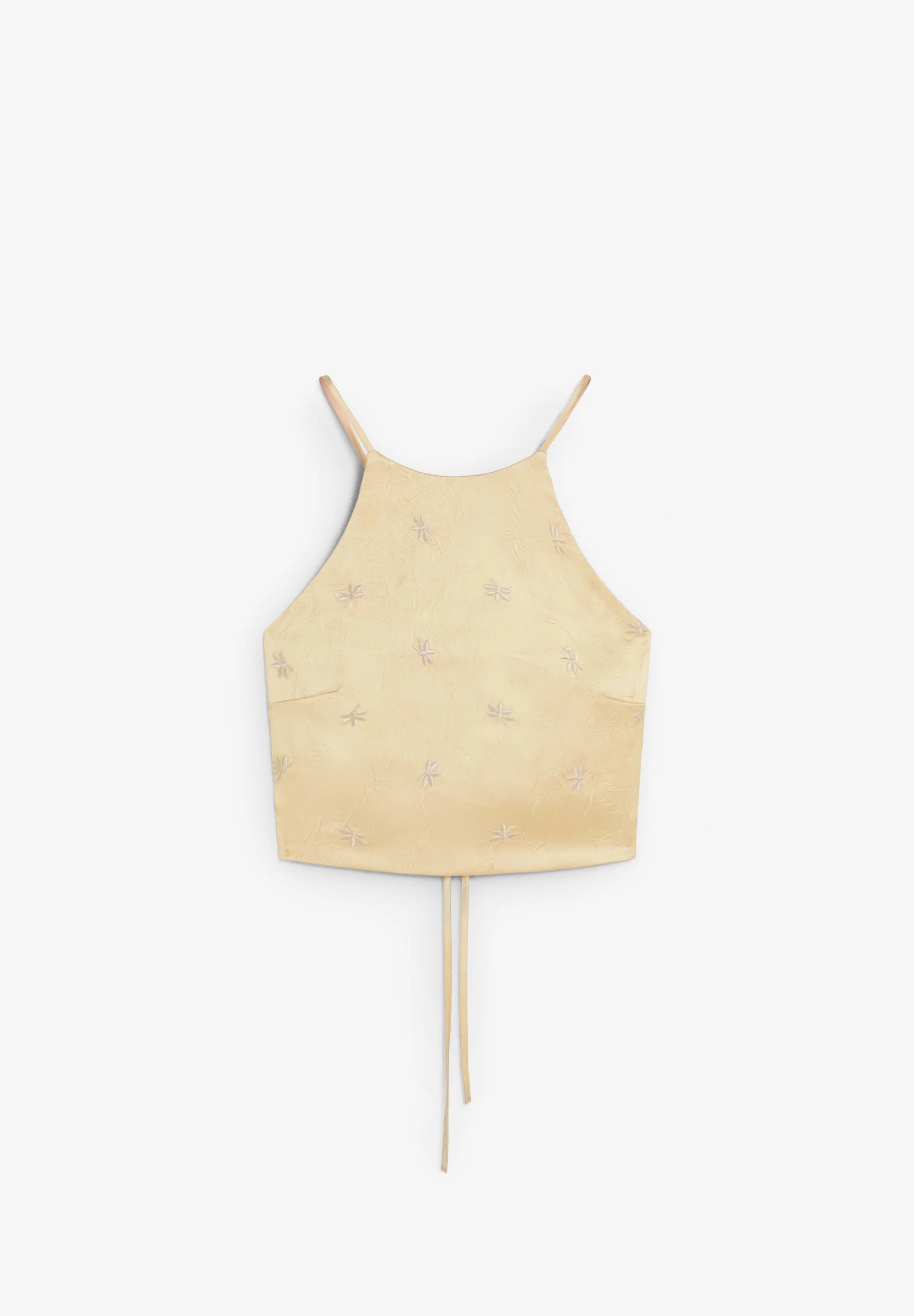RUFFLED HALTER TOP WITH EMBROIDERY - Image 2