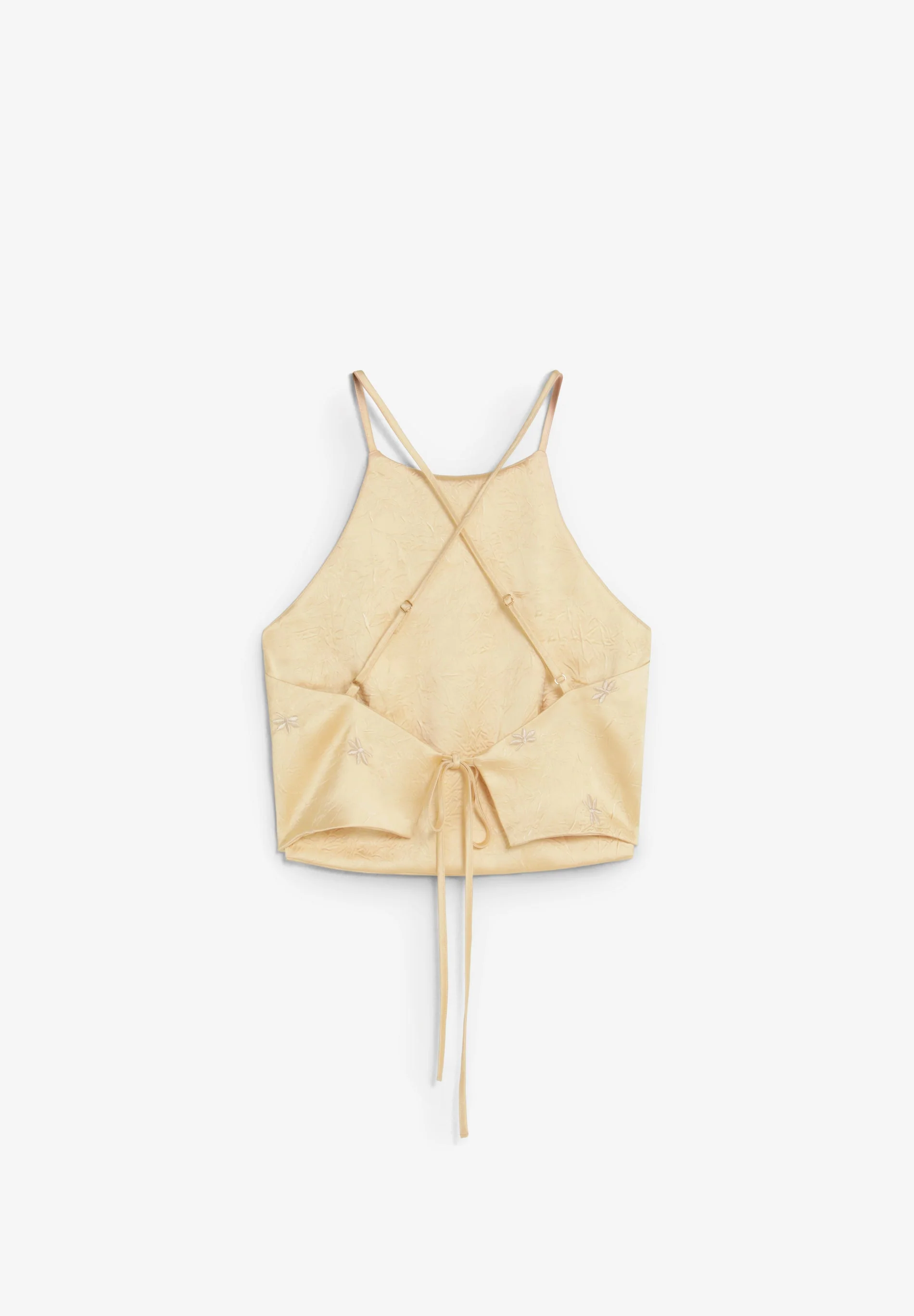 RUFFLED HALTER TOP WITH EMBROIDERY - Image 3