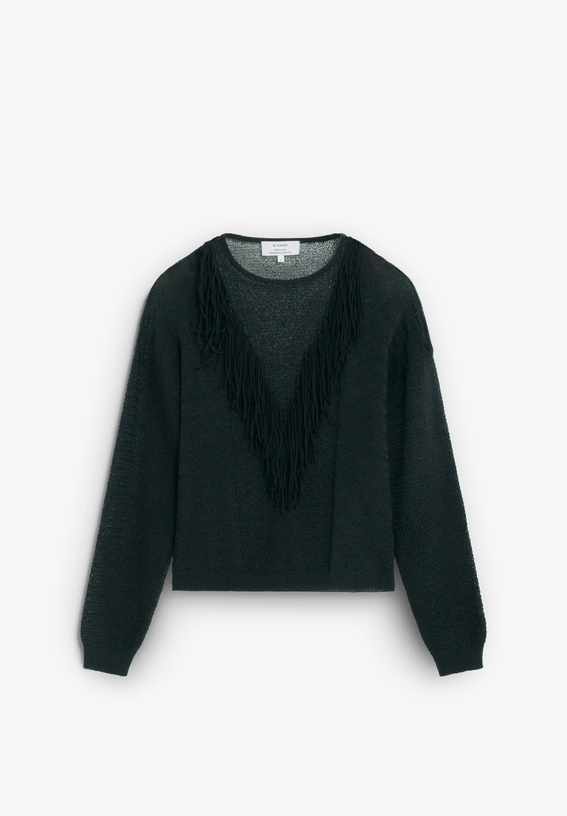 OPENWORK JUMPER WITH FRINGES - Image 7