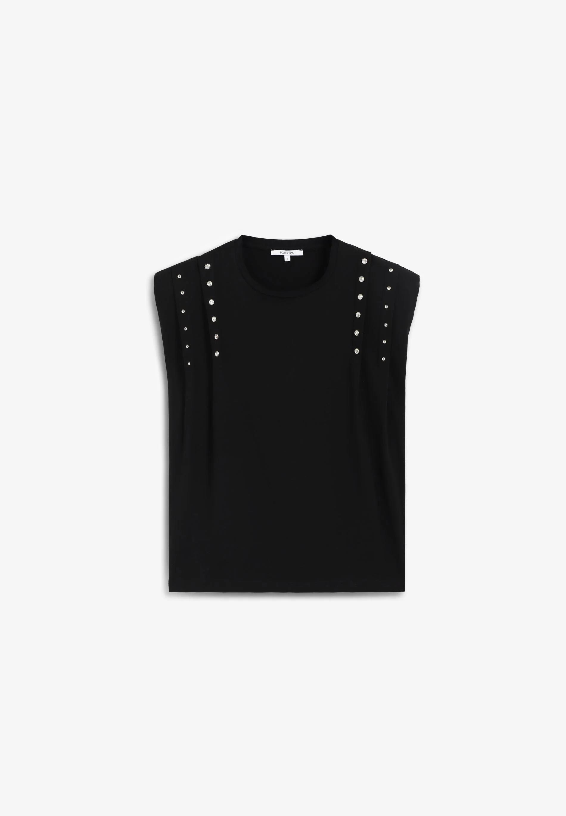 SLEEVELESS STUDDED T-SHIRT