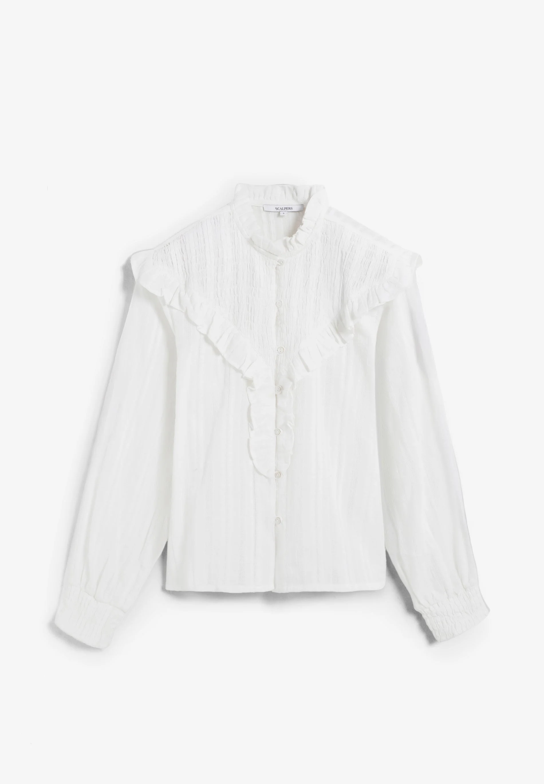 RUCHED BLOUSE WITH RUFFLES. - Image 6