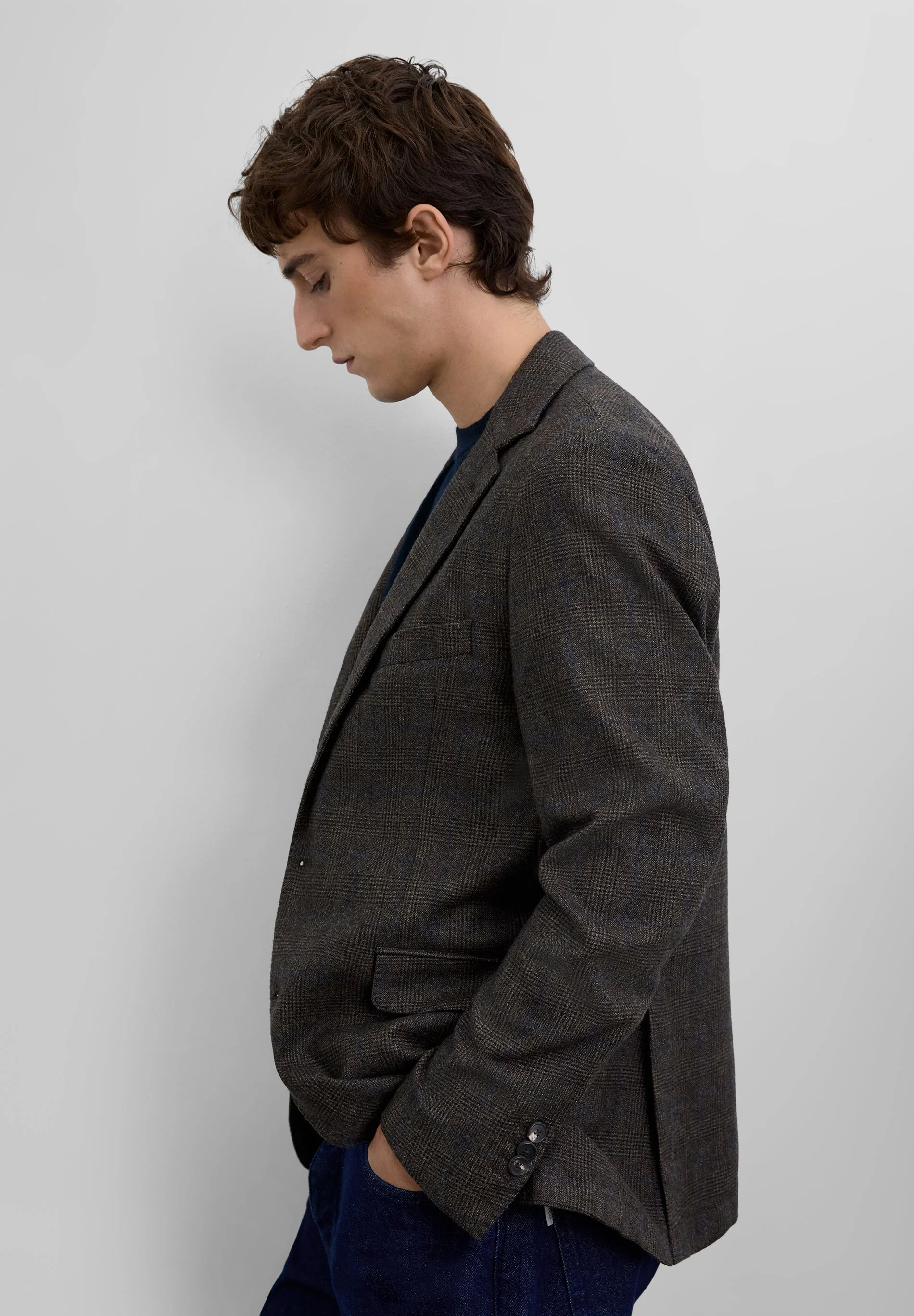 WOOL CHECK BLAZER - Image 4