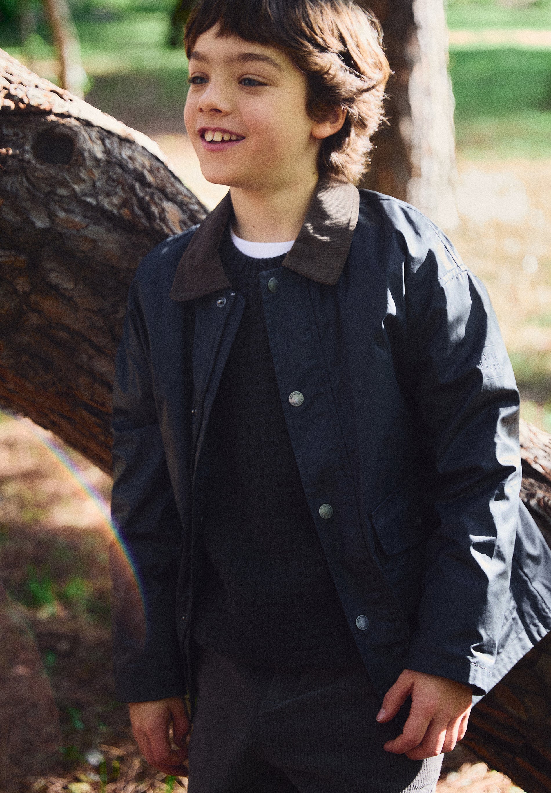 JACKET WITH CONTRAST CORDUROY COLLAR