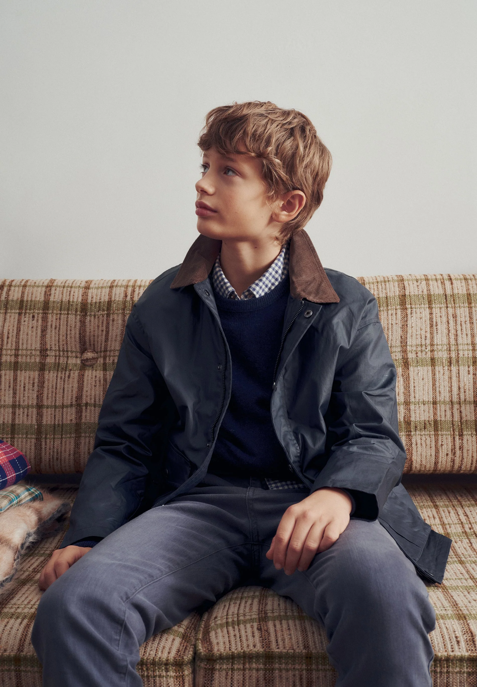 JACKET WITH CONTRAST CORDUROY COLLAR